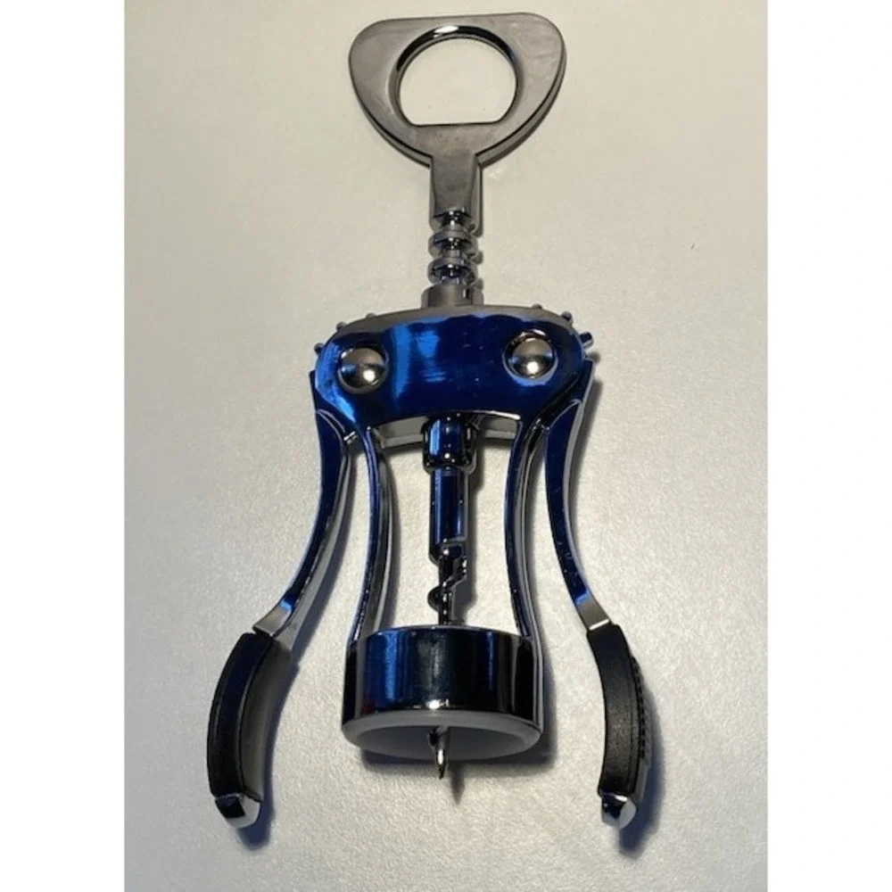 Bravigi Wing Corkscrew Wine Opener — chrome with ergonomic black non-slip‎ grips